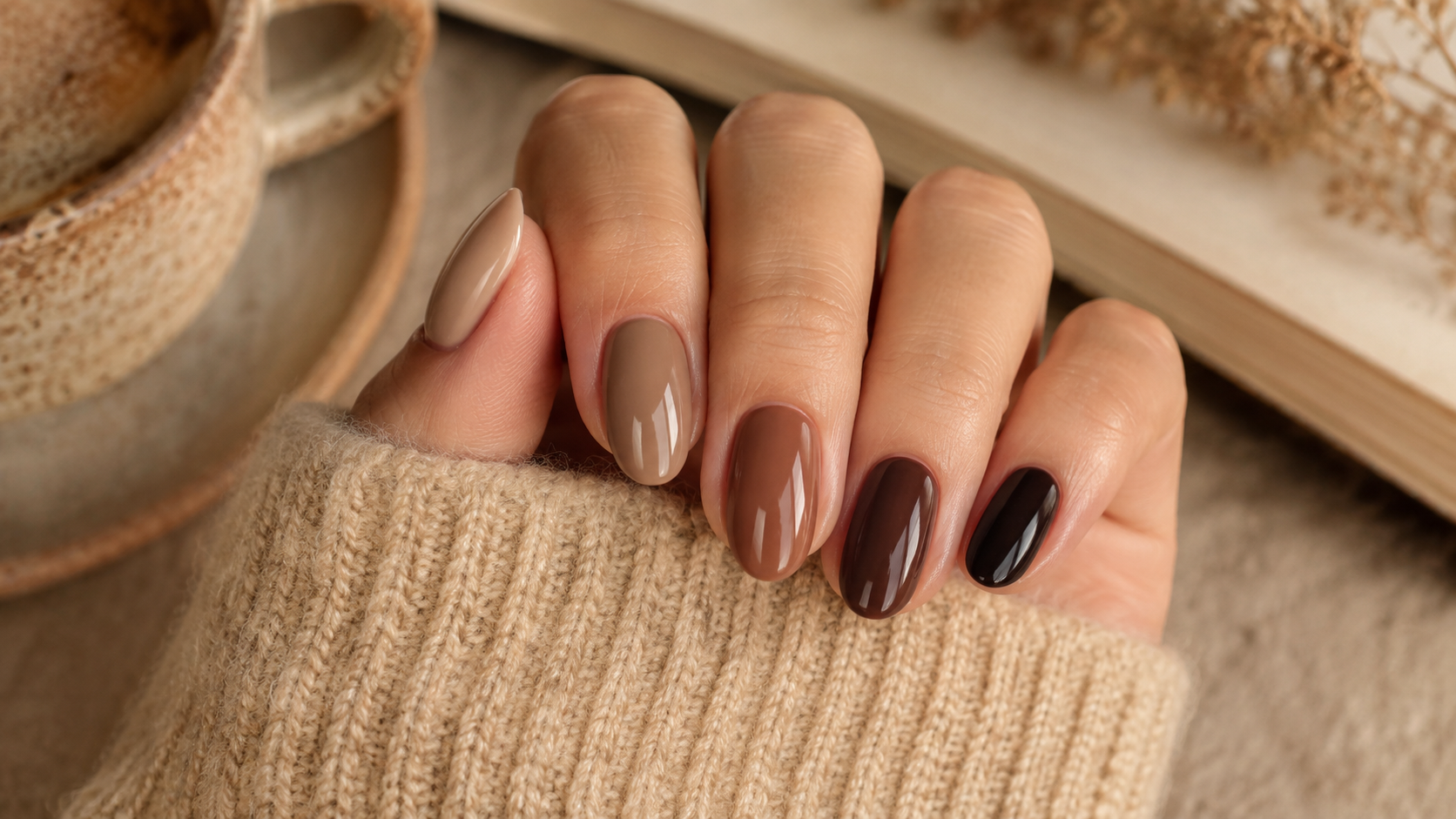 Mocha & Espresso Skittle Nails September Nail Ideas 2026